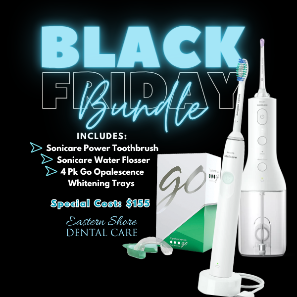 Bundle and Save: Buy: Sonicare Power Electric Toothbrush + Sonicare Water Flosser Price: Only $150 Bonus Gift: Receive a FREE Opalescence Go Teeth Whitening (4 pack of on-the-go prefilled whitening trays). In office purchase only.